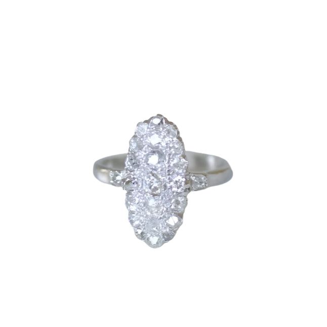Bague Marquise Ancienne diamants - Castafiore
