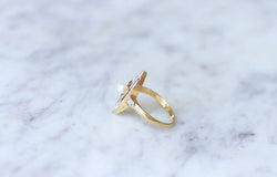 Bague Marquise Art Deco perle, diamants & rubis - Castafiore