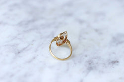 Bague Marquise Art Deco perle, diamants & rubis - Castafiore