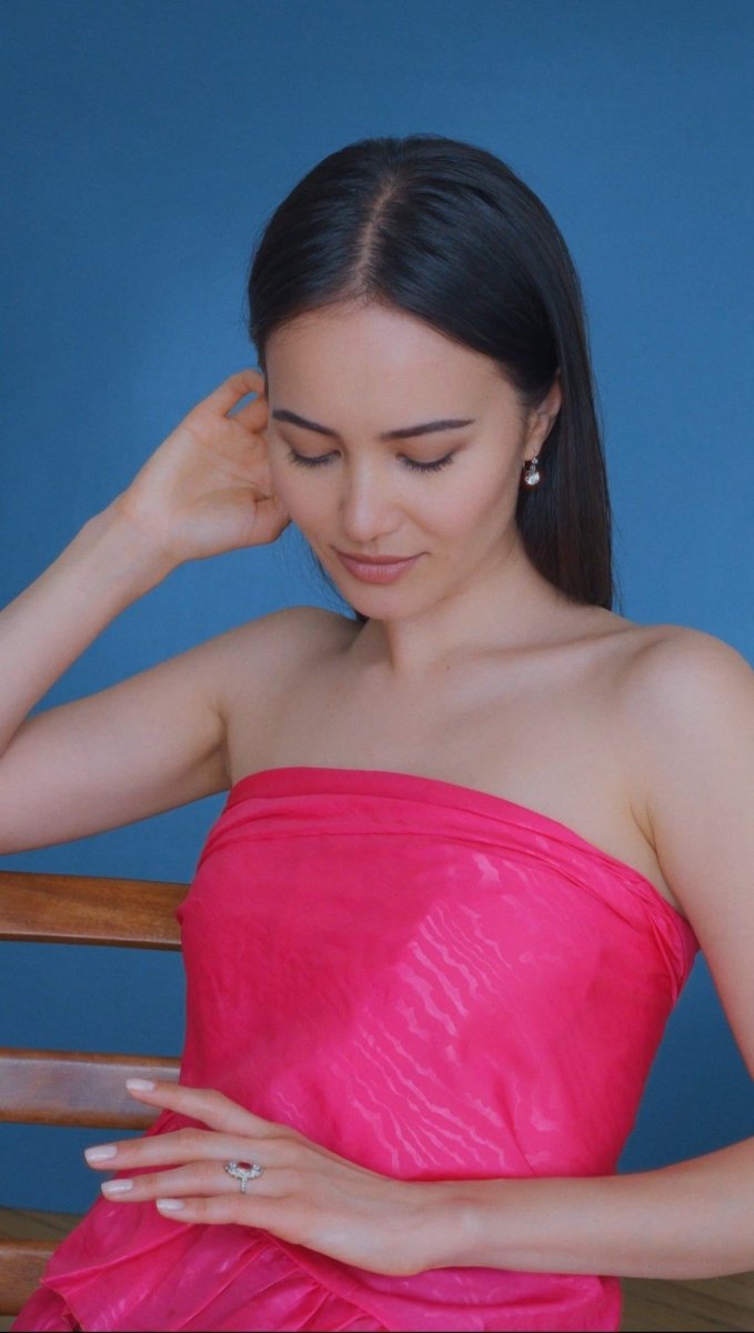 Bague Marquise Art Déco Rubis Birman et Diamants - Castafiore