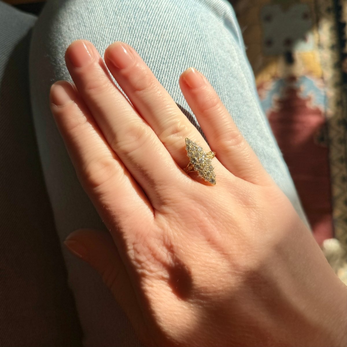 Bague marquise aux diamants - Castafiore