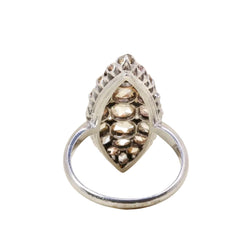 Bague marquise en or blanc diamants - Castafiore