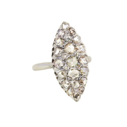 Bague marquise en or blanc diamants - Castafiore