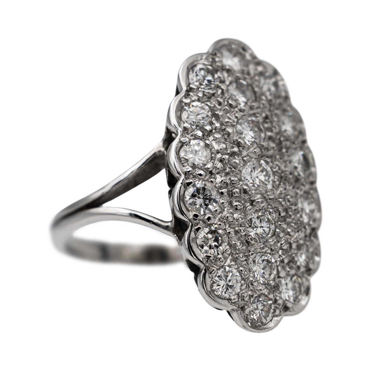 Bague Marquise en Or blanc et Diamant - Castafiore