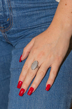 Bague Marquise en Or blanc et Diamant - Castafiore
