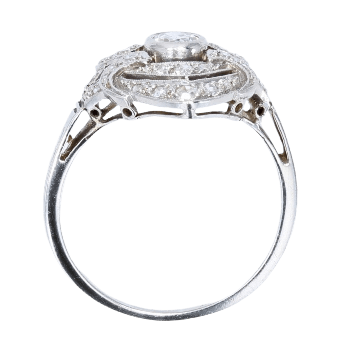 Bague Marquise en or blanc et diamants - Castafiore