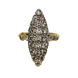 Bague Marquise en or blanc et diamants - Castafiore