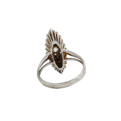 Bague Marquise en or blanc et diamants - Castafiore