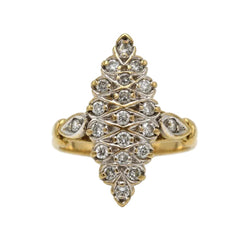 Bague Marquise en or blanc, or jaune et diamants - Castafiore