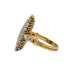 Bague Marquise en or blanc, or jaune et diamants - Castafiore