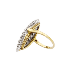 Bague Marquise en or blanc, or jaune et diamants - Castafiore