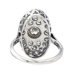 Bague Marquise en or blanc, platine et diamants - Castafiore