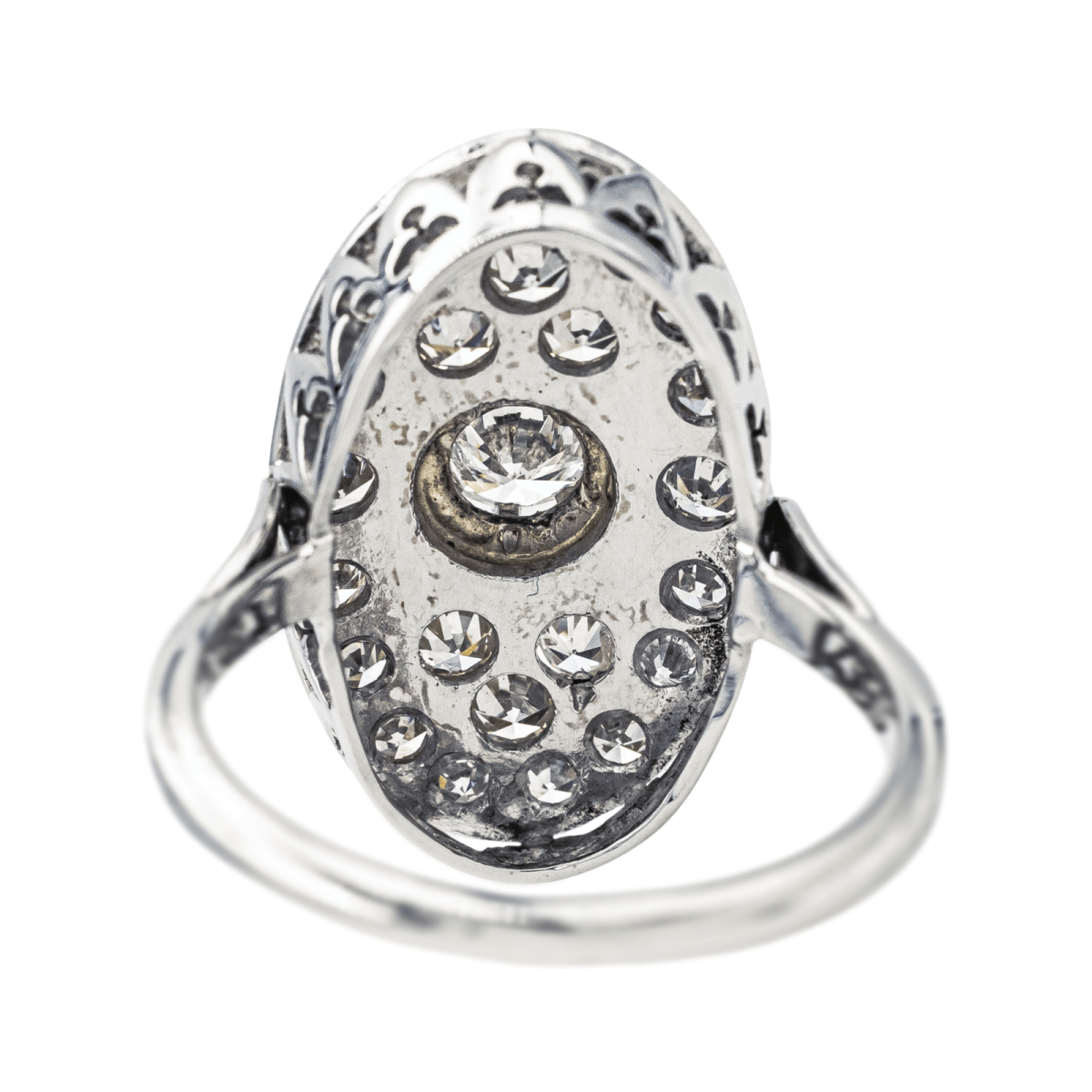 Bague Marquise en or blanc, platine et diamants - Castafiore