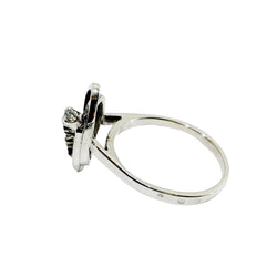 Bague Marquise en or blanc, saphirs et diamants - Castafiore