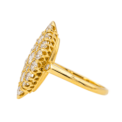 Bague Marquise en or jaune et diamant - Castafiore