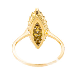 Bague Marquise en or jaune et diamant - Castafiore