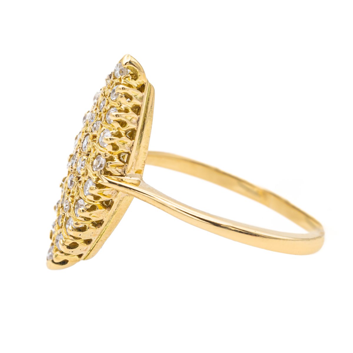 Bague Marquise en or jaune et diamant - Castafiore