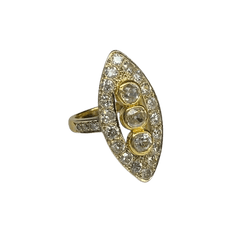 Bague Marquise en or jaune et diamants - Castafiore