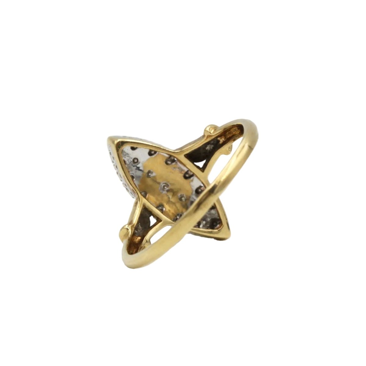 Bague Marquise en or jaune et diamants - Castafiore