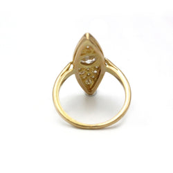 Bague Marquise en or jaune et diamants - Castafiore