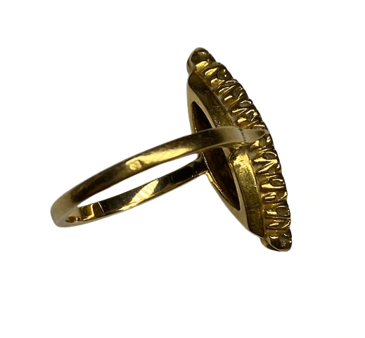 Bague Marquise en or jaune et diamants - Castafiore