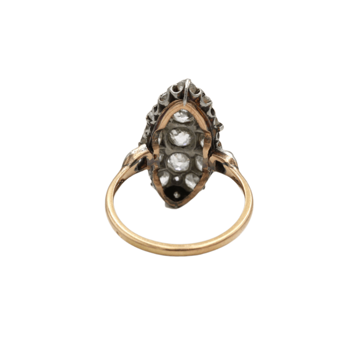 Bague Marquise en or jaune et diamants - Castafiore