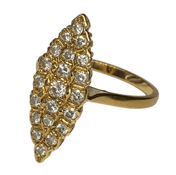 Bague Marquise en or jaune et diamants - Castafiore