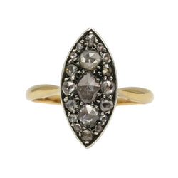 Bague Marquise en or jaune et diamants - Castafiore