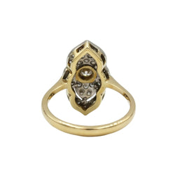 Bague Marquise en or jaune et diamants - Castafiore