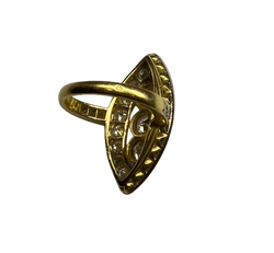 Bague Marquise en or jaune et diamants - Castafiore