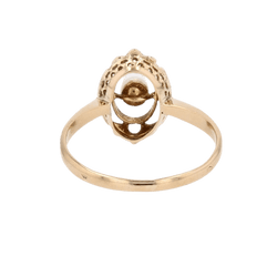 Bague Marquise en or jaune et perle - Castafiore