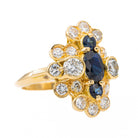 Bague Marquise en or jaune et saphir - Castafiore