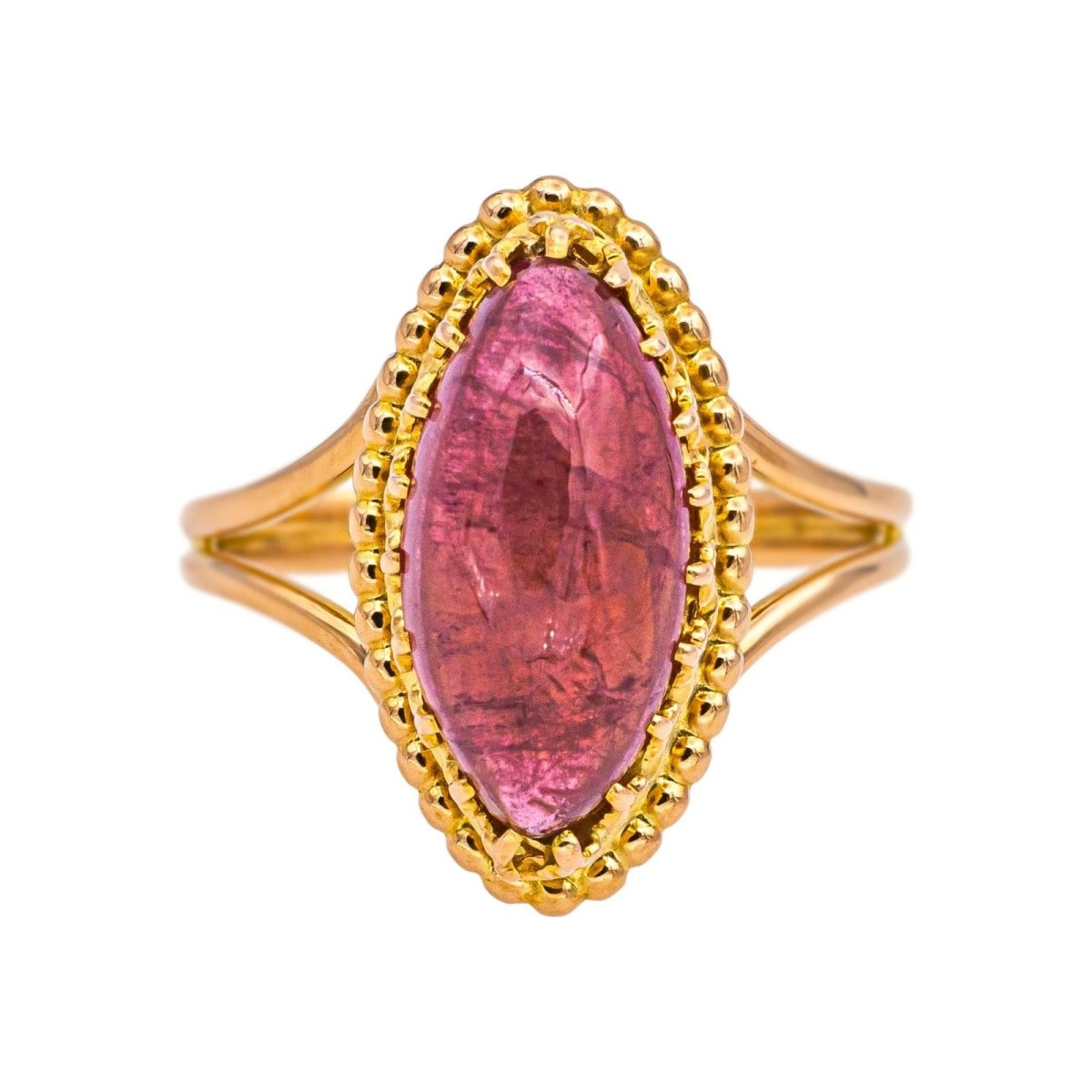 Bague Marquise en or jaune et tourmaline - Castafiore