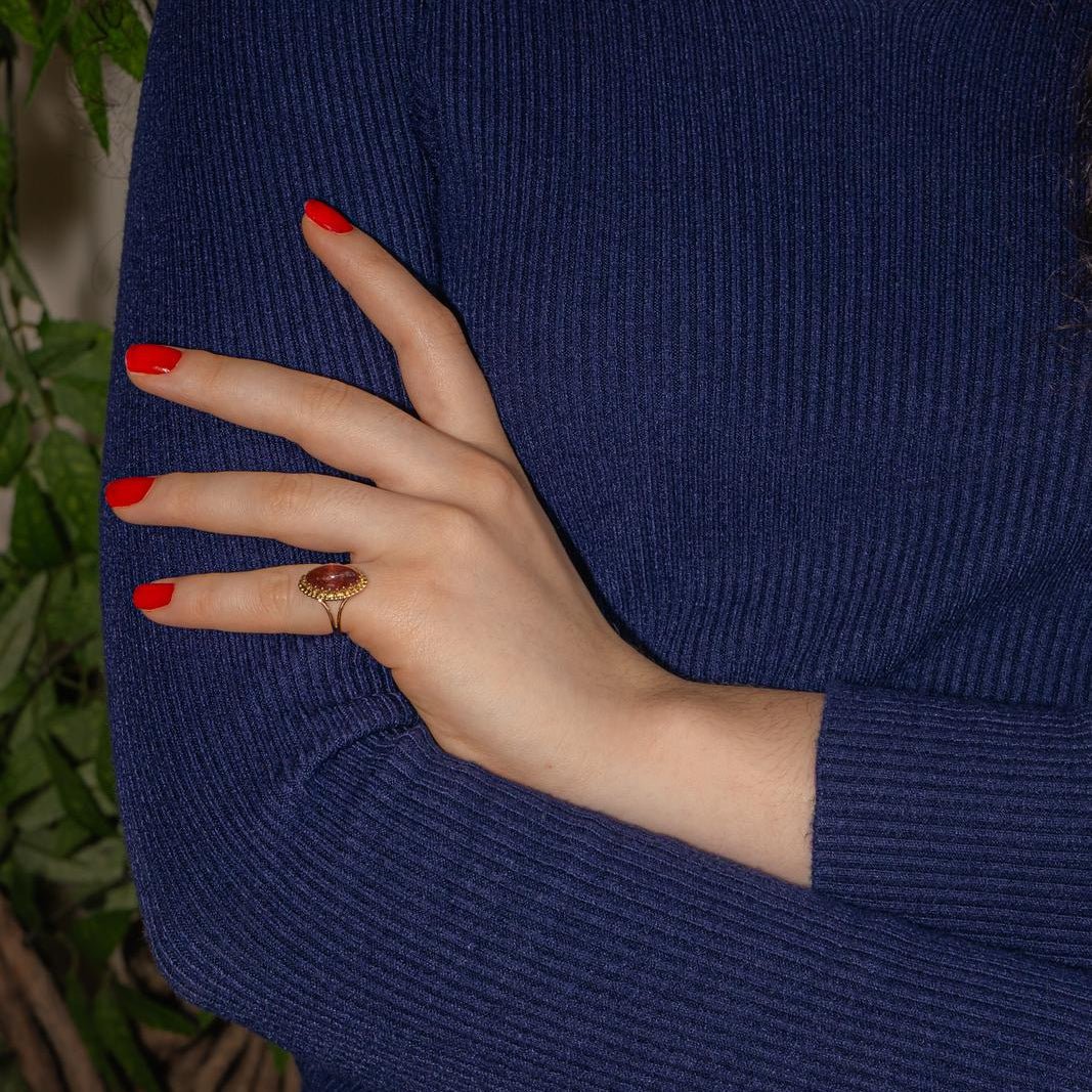 Bague Marquise en or jaune et tourmaline - Castafiore