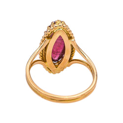 Bague Marquise en or jaune et tourmaline - Castafiore