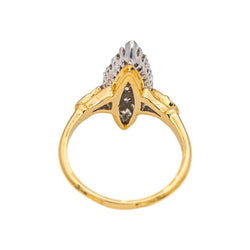 Bague Marquise en or jaune, or blanc et diamants - Castafiore