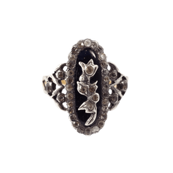 Bague Marquise en or rose, argent et pierres de Rhin - Castafiore