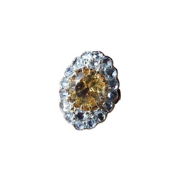 Bague Marquise en or rose, citrine et diamants - Castafiore