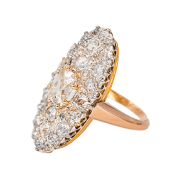 Bague Marquise en or rose et diamants - Castafiore