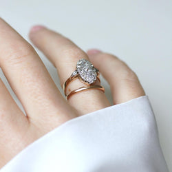 Bague Marquise en or rose et diamants - Castafiore