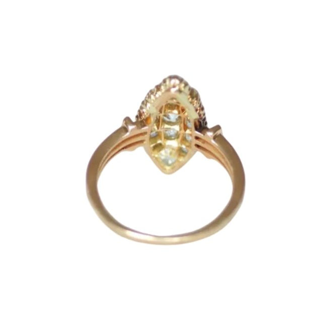 Bague Marquise en or rose et diamants - Castafiore