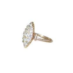 Bague Marquise en or rose et diamants - Castafiore
