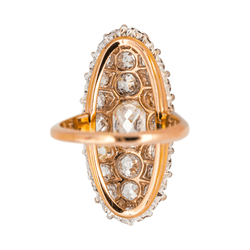 Bague Marquise en or rose et diamants - Castafiore