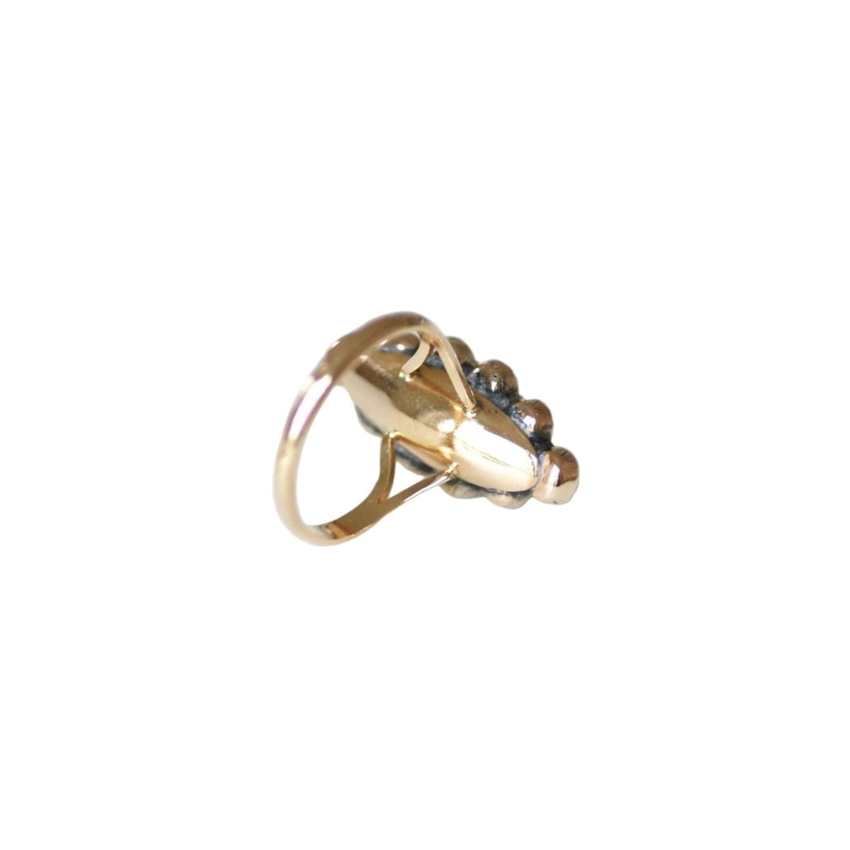Bague Marquise en or rose et grenats - Castafiore