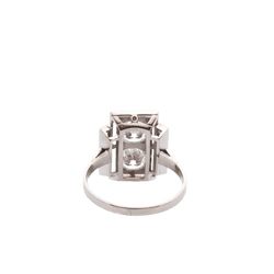 Bague Marquise en platine et diamants - Castafiore