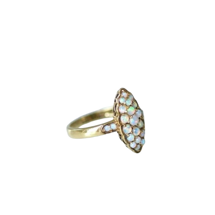 Bague marquise opales sur or - Castafiore