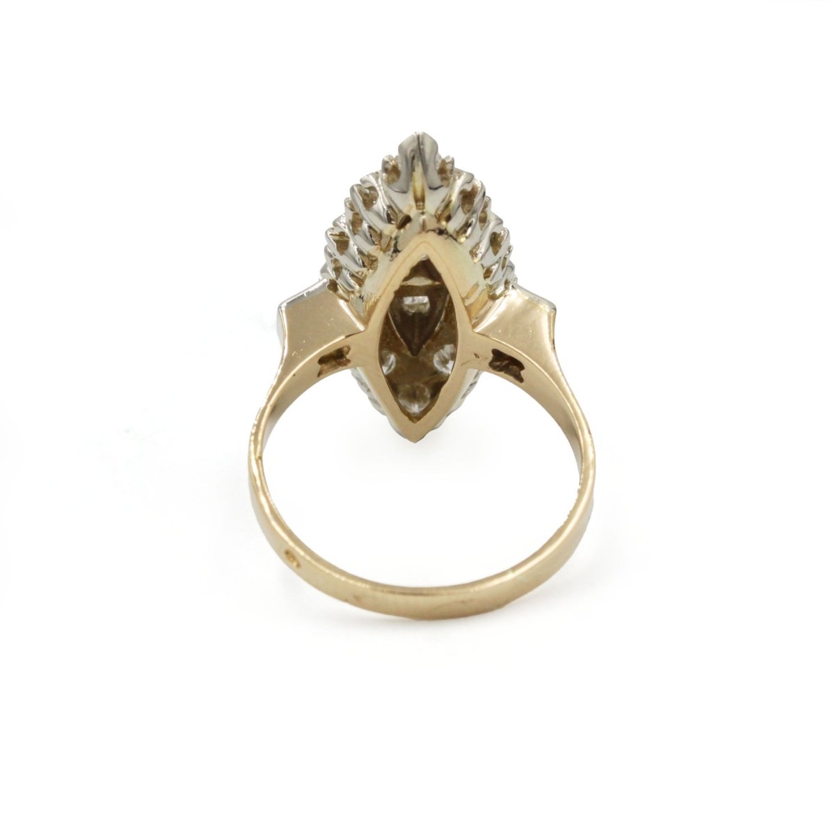 Bague Marquise - Or Bi - colore & Diamants - Castafiore