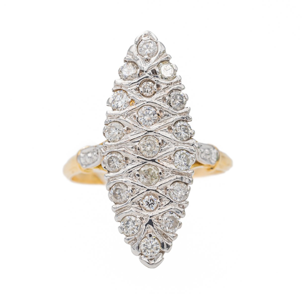 Bague Marquise Or blanc Diamant - Castafiore