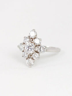 Bague marquise or blanc diamants 2,3 ct - Castafiore