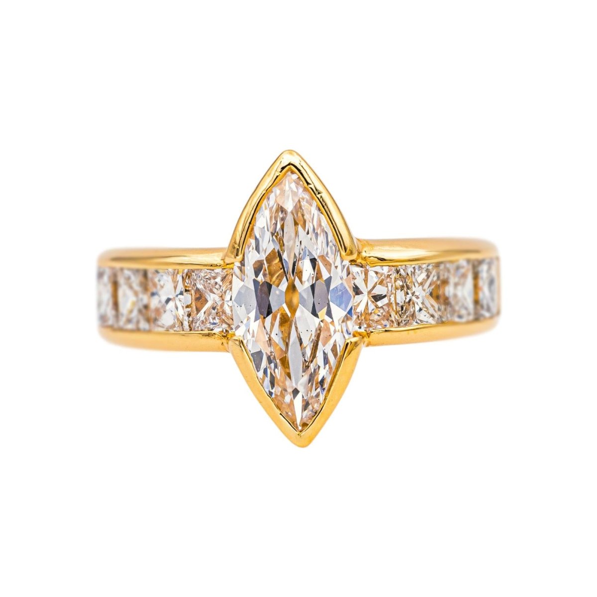Bague Marquise Or jaune Diamant - Castafiore